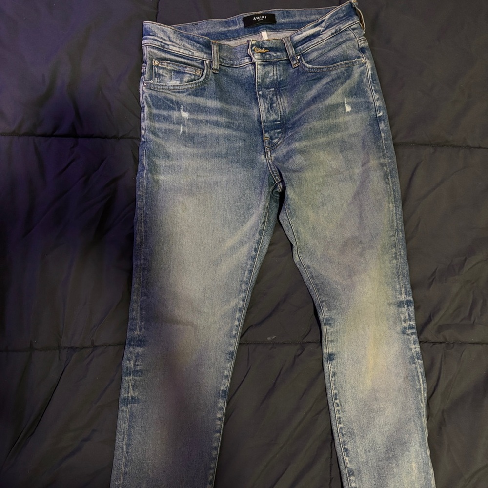 AMIRI Distressed Indigo Slim Jeans